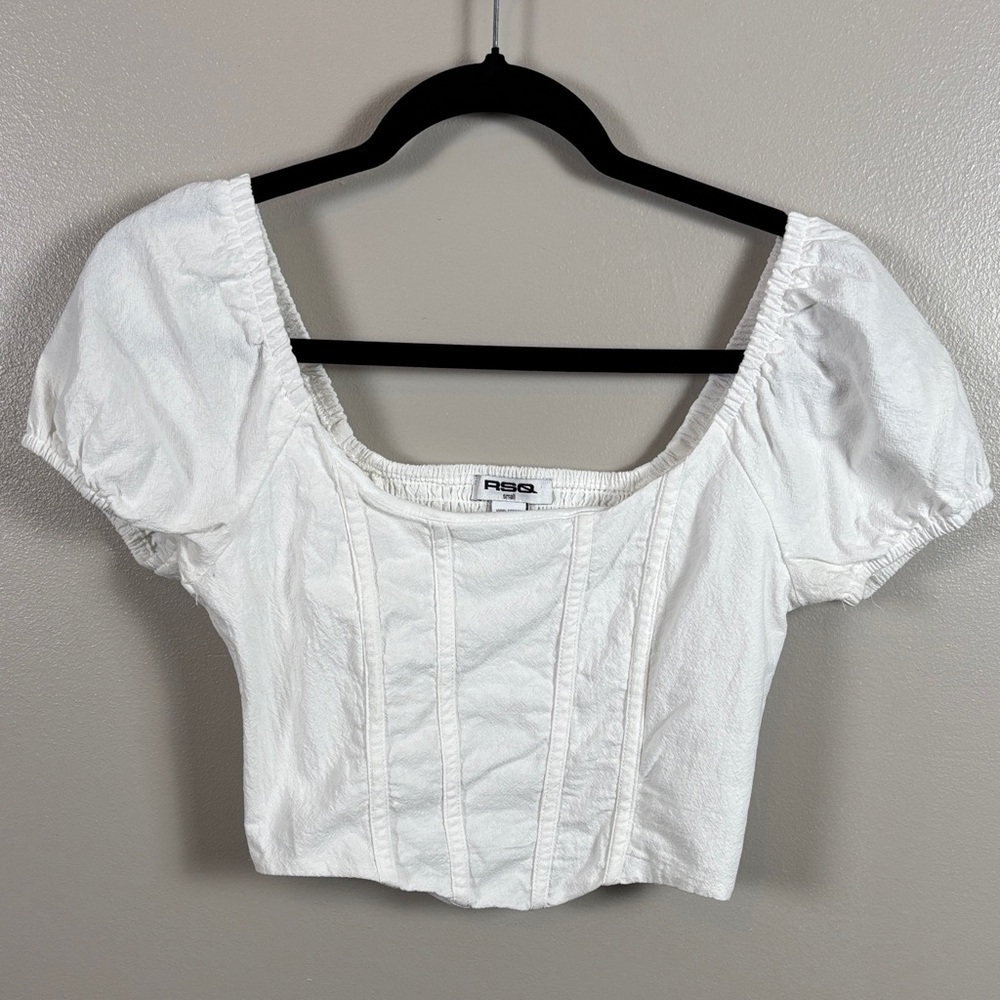 RSQ White Puff Sleeve Blouse